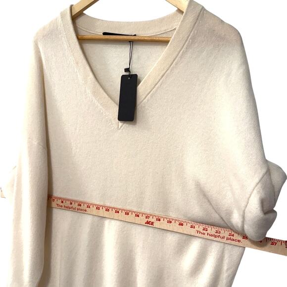 NWT! Jenni Kayne L Oversized 100% Cashmere Longline Flynn Sweater Winter White - Picture 7 of 9